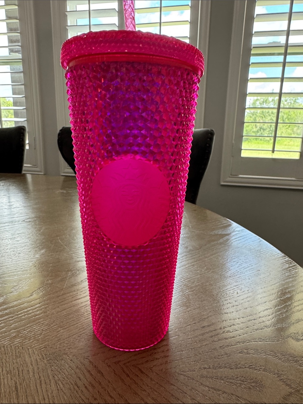 Starbucks Neon Pink Studded Tumbler with Straw